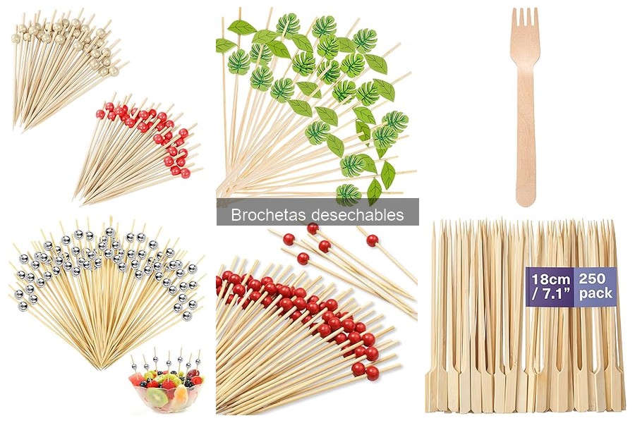 Alternativas ecológicas a las brochetas desechables