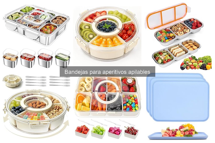 Comparativa de bandejas apilables para aperitivos