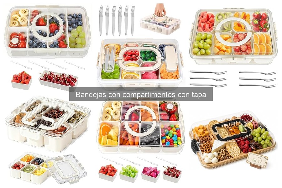 Comparativa de Bandejas con Compartimentos y Tapa