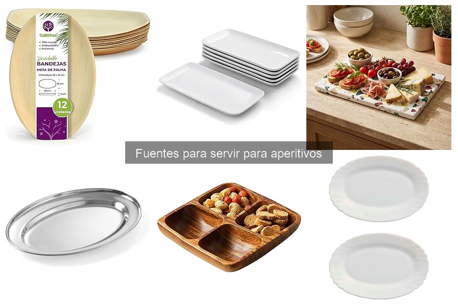 Comparativa de fuentes de cerámica y vidrio para aperitivos