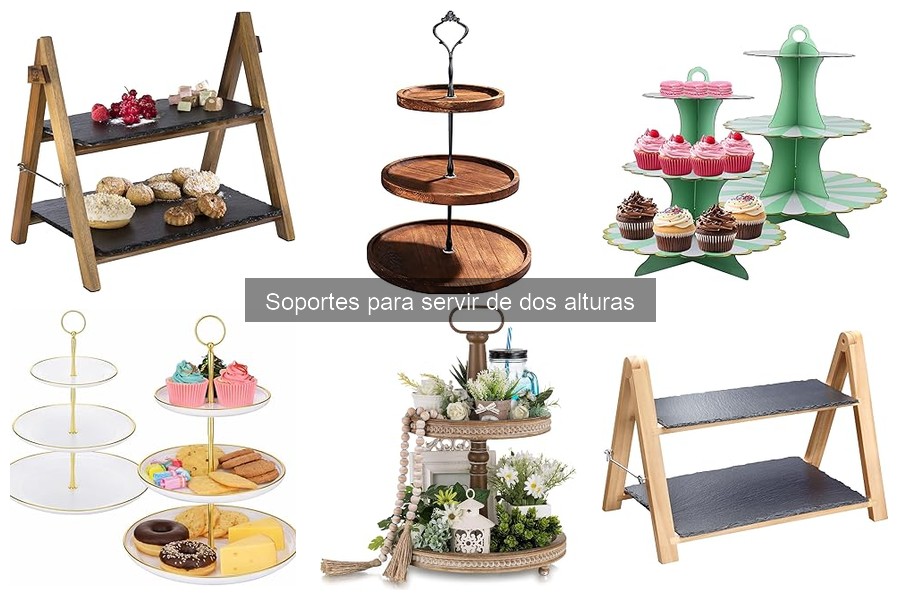Comparativa de soportes de 2 alturas: madera, plástico y metal