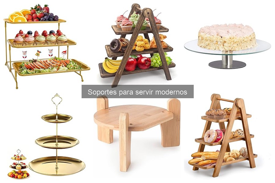 Comparativa de soportes modernos para servir aperitivos