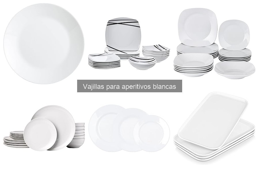 Comparativa de vajillas blancas y de colores para aperitivos