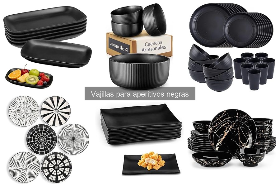 Comparativa de vajillas para aperitivos negras: calidad y precio
