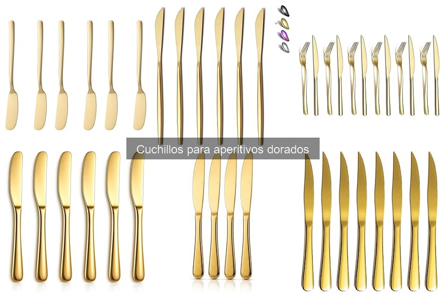 Cuchillos dorados: Elegancia en la presentación de aperitivos