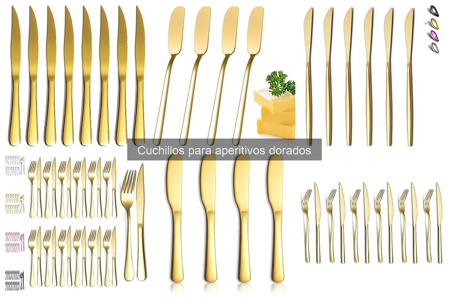 Dónde comprar cuchillos para aperitivos dorados a buen precio