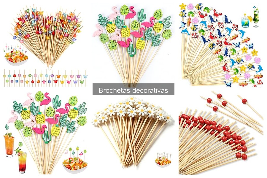 Guía de compra de brochetas decorativas para eventos