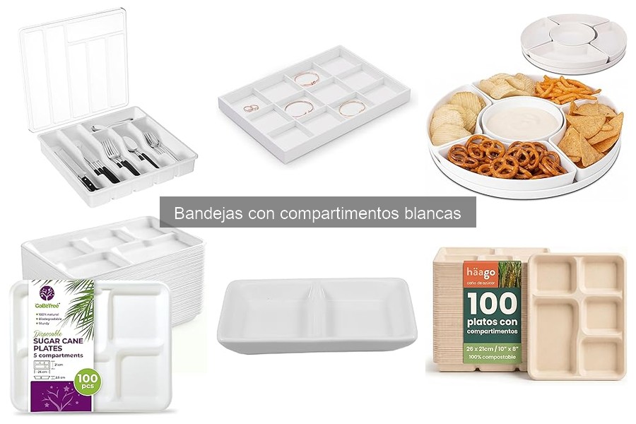 Mejores bandejas con compartimentos blancas para fiestas