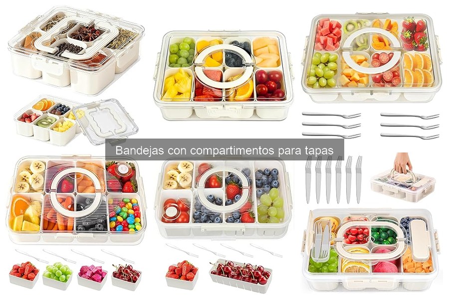 Mejores bandejas con compartimentos para tapas en fiestas