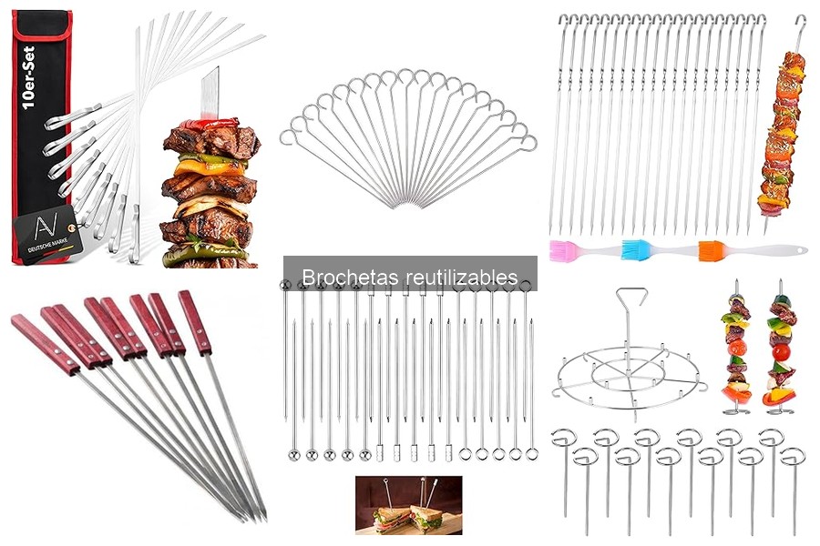 Mejores brochetas reutilizables para asar a la parrilla