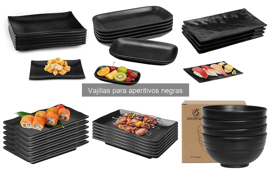 Mejores vajillas para aperitivos negros para fiestas y eventos