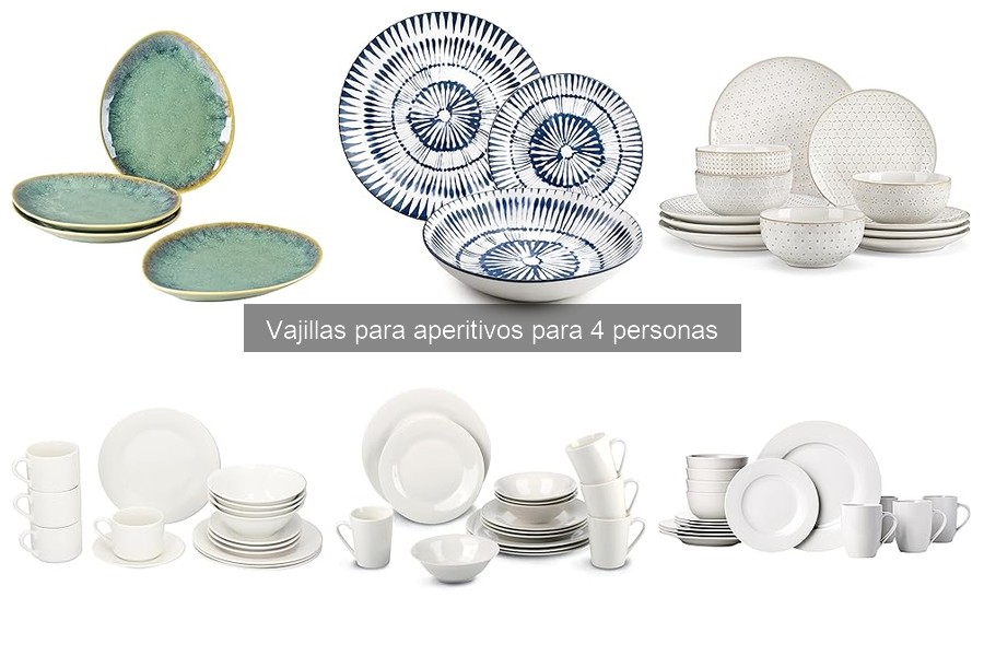 Precio promedio de vajillas para aperitivos para 4 personas
