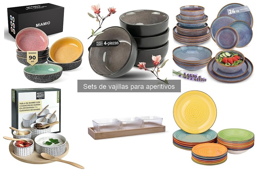 Precios promedio de sets de vajillas para aperitivos