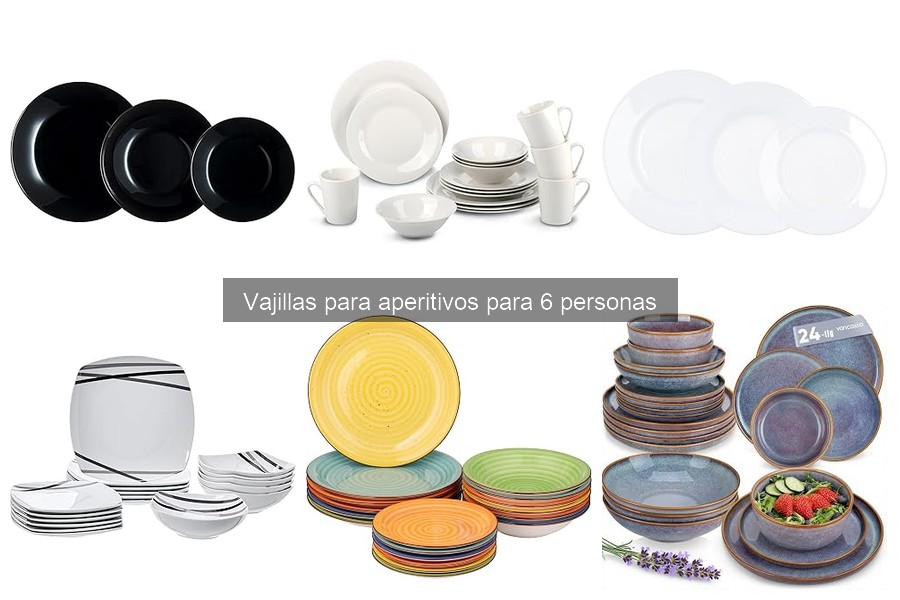 Presenta Aperitivos de Forma Atractiva con Vajillas para 6 Personas