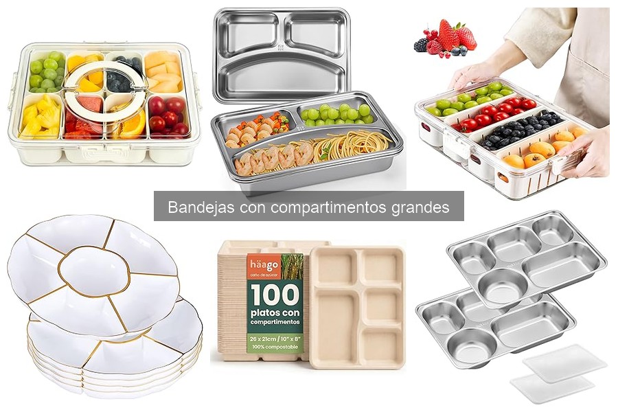 ¿Qué son las bandejas con compartimentos grandes?