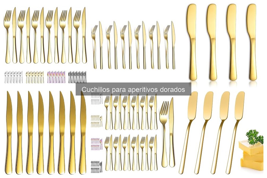 ¿Qué son los cuchillos para aperitivos dorados?