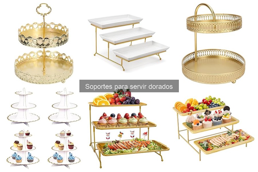 Soportes para Servir Dorados: Mejora la Presentación de Aperitivos