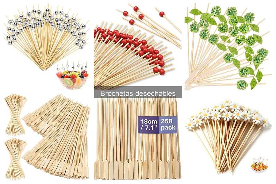 Tipos de brochetas desechables y sus mejores usos