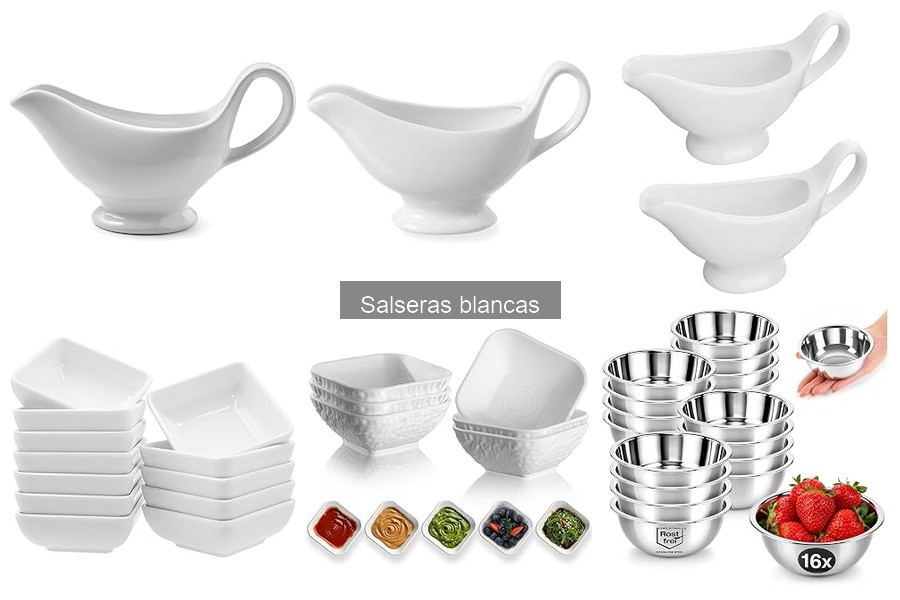 Tipos de salseras blancas: materiales, formas y diseños
