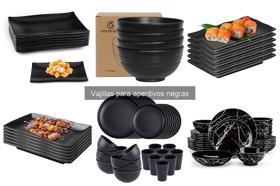 Tipos de vajillas negras para aperitivos: materiales y estilos