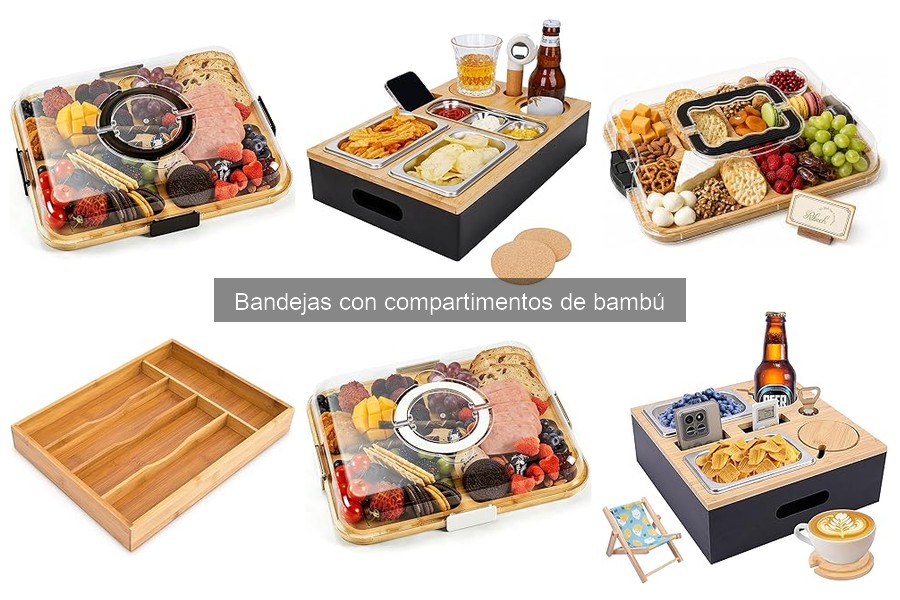 Usos creativos de bandejas con compartimentos de bambú